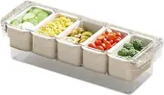 Fruit Storage Containers - Multifunctional Salt Containers | 5 Compartments Portable Condiment Pots, Snack Organizer for Daily Use