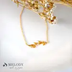 [MELODY ACCESSORY] 短枝葉造型金屬項鍊 (日本製造原廠正品) 不含鎳