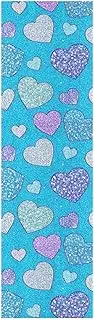 Amooorous Fake Glitter Cartoon Heart Blue Grip Tape Skateboard Non Slip pro Scooter Grip Tape Grippy Grip Tape Cruiser 33×9 Inch