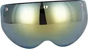 Okiyakusama Helmet Visor Helmet Shield Protective,Direct Replace Easy to Install,3 Snap Wind Shield Helmet Lens Visor Shield, Gold