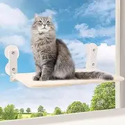 Cat Window Perch, Cordless Cat Window Hammock with 4 Strong Suction Cups for Indoor Cats,Robust Metal Frame, Easy to Assemble and Foldable Kitty Shelf Hold Up to 25KG, Machine Washable, Large