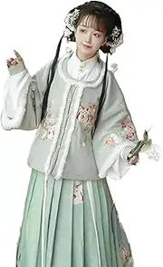 [JIMINISO] Original Ming Dynasty Red Printed Thickened Velvet Hanfu Suit 4pcs Women Winter Cosplay Costumes Halloween Dresses