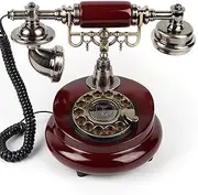 Audio Guest Book with Retro Phone Design, Rotary Old Fashion Guest Book, Guest Book Telephone Record Customized Voice Message for Your Wedding, Party and Gathering,Brown