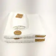 Common Thread 2 Bath & 2 Fingertip Towels White 4 Pc Set Eco-Melange Bamboo
