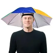 Fishing Umbrella Hat - Sunshade Headwear, Golf Camping Hat | Head Uv Protection Umbrella, Sun Rainproof Headwear, Outdoor Adjustable Umbrella, Oversized Waterproof Hat, Foldable Chin Strap