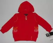 Designer Toddler Girls BABY PHAT Top Red Hooded Jacket Pullover Sz 18 Months HTF