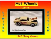Hot Wheels Custom 67 Chevy Camaro Captain Morgan Rum Real Rider Tires