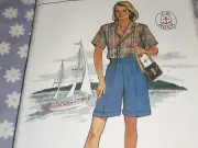 80's BUTTERICK 3103 MISSES PANTS SHORTS, DBL BREASTED SHIRT PATTERN-UNCUT-16/38