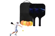 Pickleball Rackets Set Fiberglass Surface Pickleball Paddles with Balls and Carry Bag-Style 1