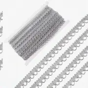 SilverPetal Gimp Braid: 20 Yards of 0.39 Inch Metallic Flower Lace Trim for Sewi