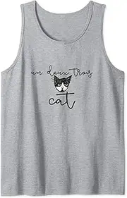 Un Deux Trois CAT funny french Tank Top