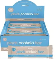 Switch Nutrition Plant Protein Bar, Cookies and Cream Flavour, 12 x 60g