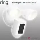 Ring Floodlight Cam Wired Plus Motion Activated 1080p HD Video Audio Alarm White