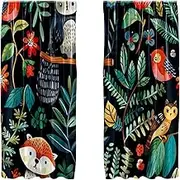 Blackout Curtains for Bedroom, Cartoon Jungle Animal Bird Thermal Insulated Room Darkening Curtains for Kids Room Nursery, Set of 2 Panels(55" W x 84" L)