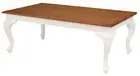 Coffee Table, No Drawers, 120 x70cm Mahogany Timber 2 Tone, White and Timber.