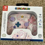 Nintendo Switch PowerA Peach Enhanced Wireless Controller Super Mario WLC001 NEW