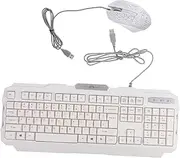 HOMSFOU Computer Keyboard Mouse Set RGB Backlit Wired Ergonomic 45 Degree Draining Holes Gaming Typing