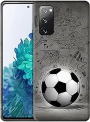 GlamCase for Samsung Galaxy S20 FE 5G/4G 2022 - Soccer Ball With Black Art Wall Printed Sleek Cute Plastic Hard Back Case
