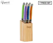 Laguiole Etiquette 7-Piece Steak Knife & Block Set - Multi