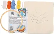 TEHAUX Starter Punch Needle Embroidery Kit Punch Needle Fabric Set Smooth Safety Surface for Fun
