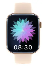 1.8" Big Screen Smart Watch for Men & Women - Health Wristwatch for Redmi Note, Mi, and Poco Series Gold silicone band
