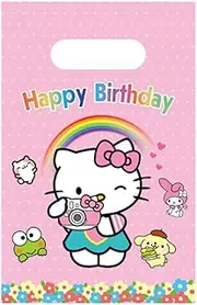 HACBYUTY 30pcs Hello Cat Kitty Birthday Party Gift Bags Candy Bags Goody Bags Hello Cat Kitty Birthday Party Supplies Decorations