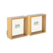 Nicola Spring 3D Deep Box Photo Frames - 6 x 6" with 2 x 2" Mount - Light Wood - Pack of 2