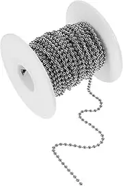 [VILLFUL] Stainless Steel Bead Chain 2.4mm Diameter Metal Chain for Diy Jewelry Bulk Jewelry Making