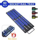 80-Piece Socket Rails Tray Set Mix Combination Holder Ball Lockable Tool Storage