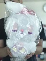 Brand New Cotton Candy Plush Bunny Rabbit Pastel Plush Backpack Pink White Japan