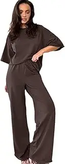 [RISCUYY] Lounge Sets for Women Travel Outfits Comfy BreathableTrack Suits Pants Sets Women 2 Piece Outfits 2025
