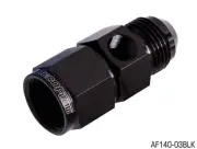 AEROFLOW STRAIGHT -3AN FEMALE TO MALE WITH 1/8" PORT BLACK FINISH AF140-03BLK