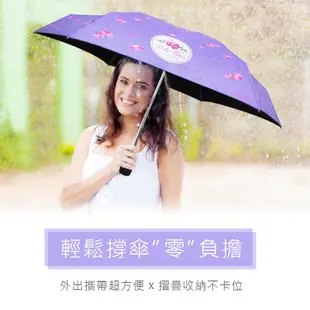 【KASAN 雨傘媽媽】皮爾卡登 五折輕量黑膠遮陽傘