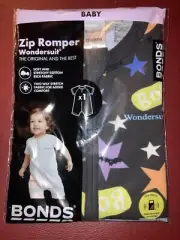 Bonds Baby Wondersuit Summer Romper Wondersuit Halloween Bats Size 1