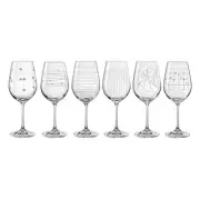 Bohemia Quality Elements Crystal Wine Glass 450mL Capacity Set of 6 Pieces