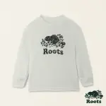 【ROOTS】ROOTS 小童-復刻海狸系列 LOGO有機棉長袖上衣(白色)