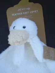 Levi And Emmie Plush Duck Feather Knit Lovey Security Blanket NEW