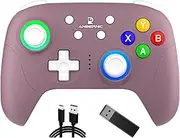 Daxceirf RG P01 Retro Games Controller Bluetooth Wireless, Wired Gamepad with Hall Effect Joystick/Hall Triggers Joystick Light Control RGP01 Xbox Controller for PC,Steam,Android (Radiant Purple)