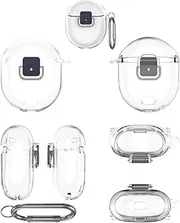 TPU Protective Case Cover for Google Pixel Buds Pro 2 Wireless Earbuds Dust-Proof Storage Hard Shell Solid Color Full Coverage Water-Resistant Easy-Clean Durable Shock-Absorbent (Transparent)