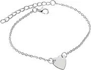 [Tummy Tub] Bracelets,Bracelet Jewellery,Anklet String Charm,Matching Rings Black Adjustable Anklet Lady Anklet L- Design for Couple Jewelry Anklet Ring Box Engagement (Color : Silver)