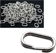 100Pcs Fishing Split Rings Stainless Steel Fishing Oval Split Rings Swivel Snap Carp Fishing Tackle Chain Connector Heavy Duty Split Rings Size Wire Diameter 0.6mm 0.7mm