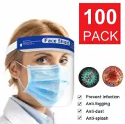 2/10/20/50/100pcs Safety Full Face Shield Reusable FaceShield Clear Anti-Splash