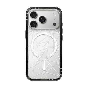 iPhone 17 Pro Compact Case MagSafe Compatible Abstraction Outline White Transparent