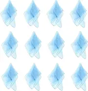 Larcele 12pcs Juggling Silk Dance Scarves for Magic Tricks Performance Props Accessories 24 by 24 Inches WDSJ-02 (Blue)