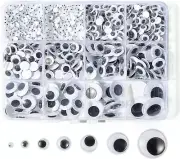 764pcs Black Self-Adhesive Googly Eyes – Mixed Sizes for Crafts