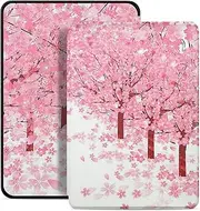 T Tersely Slimshell Case Cover for 7" All-New Kindle Paperwhite 12th 2024 or Kindle Colorsoft Signature Edition 2024, Smart Shell Cover with Auto Sleep/Wake - Sakura