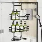 Over Door Shower Caddy 3 Tier Bathroom Storage Rack Holder Organizer Shelf Bath