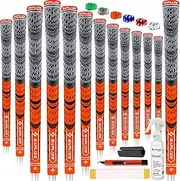 SAPLIZE CL03 Hybrid Golf Grips 13 Pack, Options of Basic kit(13 Grips) or Deluxe Kit(13 Grips with Solvent kit), 6 Colors, Standard/Midsize, MultiCompound Golf Club Grips