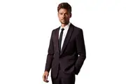 Burton Mens Tipped Shawl Collar Tuxedo Jacket (Burgundy) - UTBW1808
