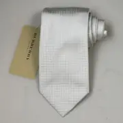 NEW Burberry BEIGE Check Mans 100% Silk Tie Authentic Italy Made 3.5" 035098